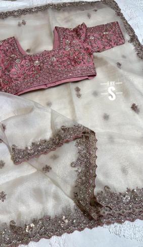 Shorya crushed tissue organza wholesale saree for women